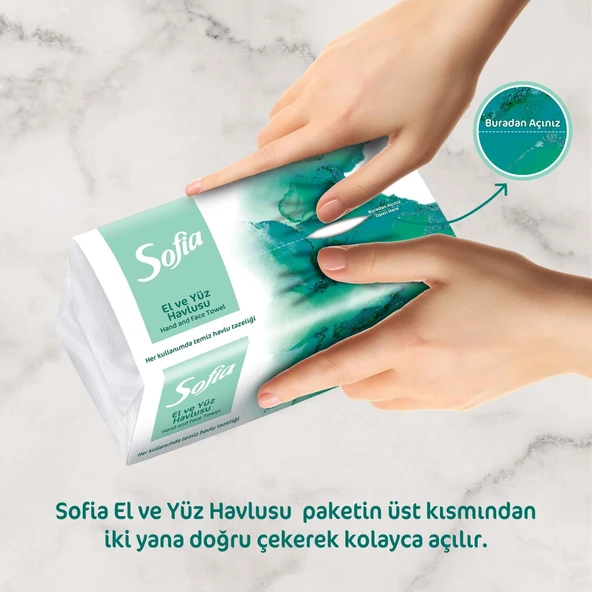 Sofia 100'lü El ve Yüz Havlusu 2 Paket Yumuşak Doku ile Mükemmel Kurulama Sağlar - Resim 3