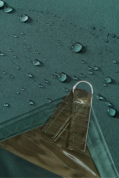 sizenelazım Yeşil Renk Üçgen Oxford Su İtici Kumaş Dekoratif Gölgelik - Resim 3