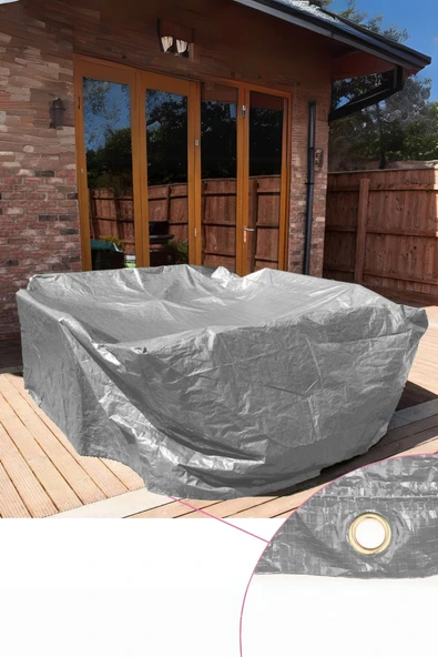 sizenelazım (1m x 2m x 1m) Gri Bahçe Mobilya Koruma Örtüsü  Su Geçirmez Branda ürün görseli