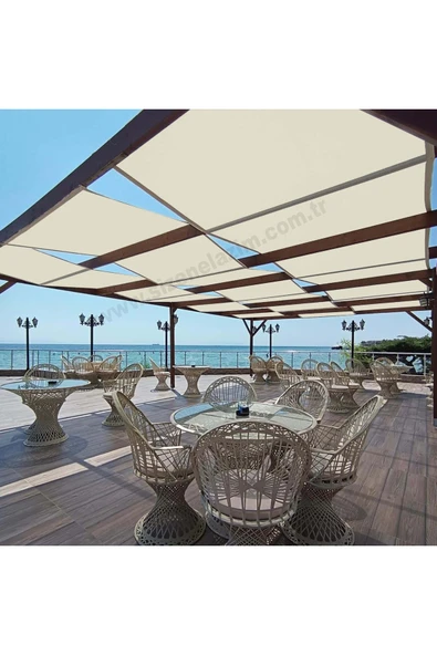 sizenelazım 50cm x 8m Krem Su Geçirmez Dekoratif Gölgelik Battı Çıktı - Resim 2