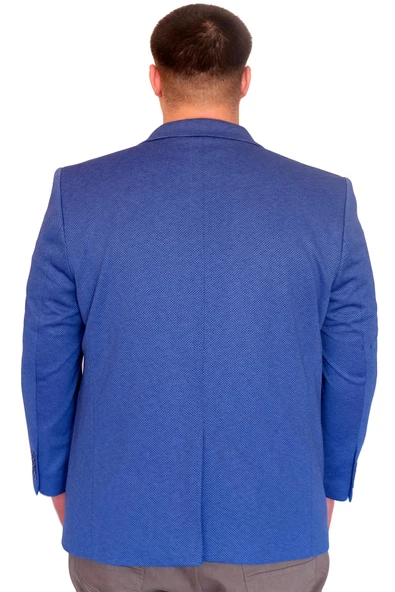 Mode XL Büyük Beden Erkek Klasik Blazer Ceket DIAGO 23027 Mavi - 3