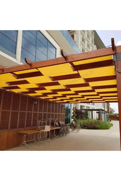 sizenelazım 70cm x 4.5m Sarı Su Geçirmez Dekoratif Gölgelik Battı Çıktı ürün görseli