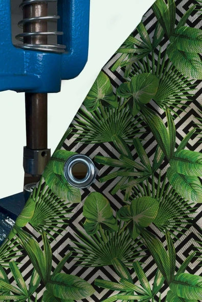 sizenelazım 80cm x 3m  Tropikal Yaprak Balkon Bahçe Çit Brandası  Su İtici, UV Koruyucu, Dekoratif Örtü - Resim 2