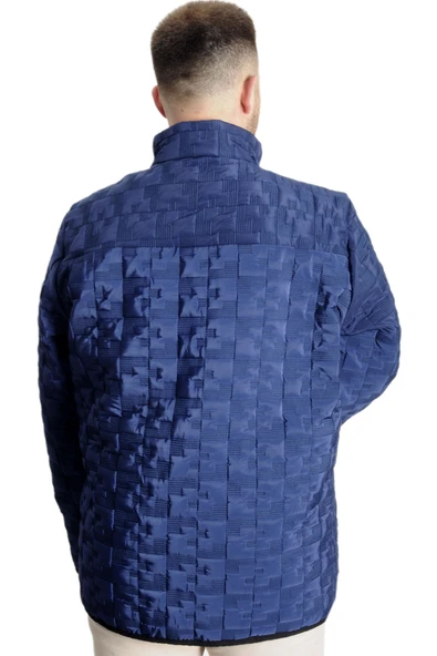 Mode XL Büyük Beden Erkek Mont Kapitone 23623 İndigo - 4