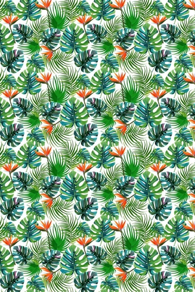 sizenelazım Yaprak Desen Üçgen Oxford Su İtici Kumaş Dekoratif Gölgelik - Resim 3