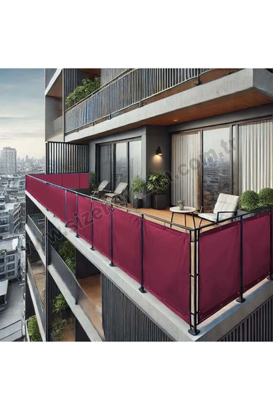 sizenelazım 150cm x 2.5m  Bordo PVC Su Geçirmez Balkon Demiri Korkuluk Çit Branda ürün görseli