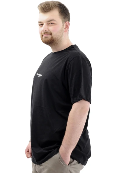 Mode XL Büyük Beden Baskılı Erkek T-Shirt Bisiklet Yaka VAN GOGH U24040 Siyah - Resim 2