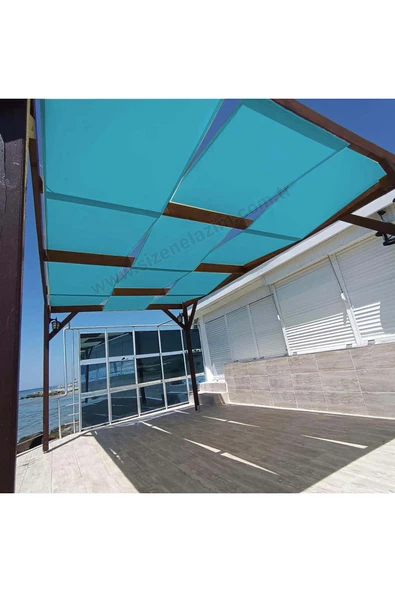sizenelazım 50cm x 5m Mavi Su Geçirmez Dekoratif Gölgelik Battı Çıktı - Resim 3