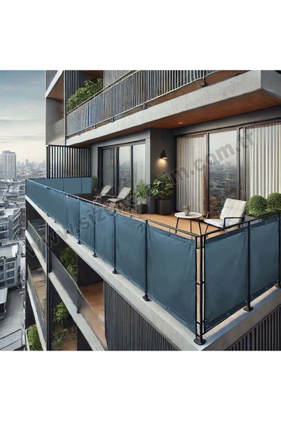 sizenelazım 80cm x 2.5m  Antrasit PVC Su Geçirmez Balkon Demiri Korkuluk Çit Branda ürün görseli