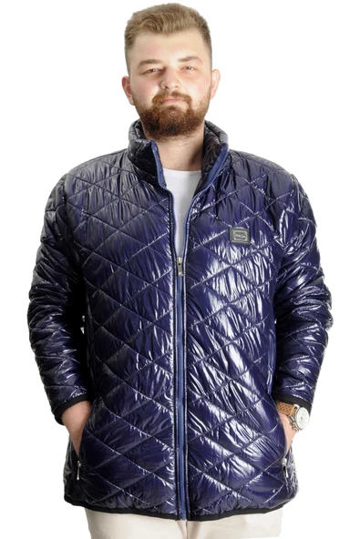 Mode XL Büyük Beden Erkek Mont Kapitone  23604 İndigo ürün görseli