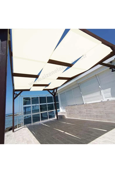 sizenelazım 50cm x 8m Krem Su Geçirmez Dekoratif Gölgelik Battı Çıktı - Resim 3