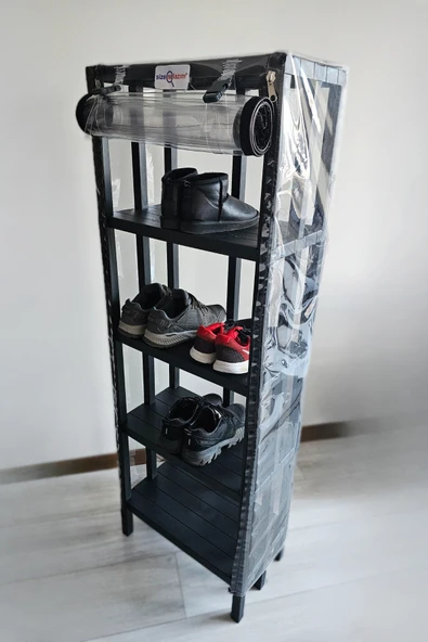 sizenelazım Portatif Balkon Bahçe Serası - Dekoratif Şeffaf Brandalı Raf - Resim 2