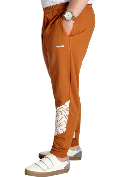 Mode XL Büyük Beden Eşofman Altı Garni Printed 23516 Tarçın - Resim 4