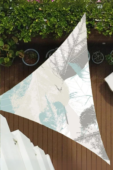 sizenelazım Soluk Yaprak Desen Üçgen Oxford Su İtici Kumaş Dekoratif Gölgelik ürün görseli