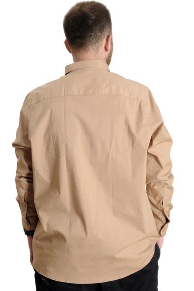 Mode XL Büyük Beden Erkek Ukol Cep Lycra Poplin 20350 Kahverengi - 4
