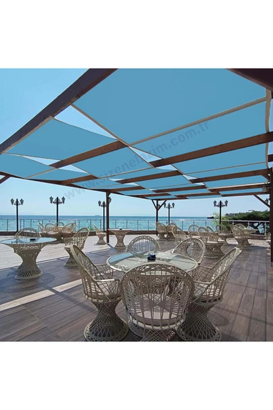 sizenelazım 70cm x 8m Mavi Su Geçirmez Dekoratif Gölgelik Battı Çıktı - Resim 2