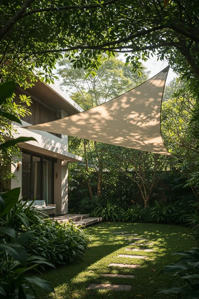 sizenelazım Yarasa Model Üçgen Gölgelik Tente 4mtx4mtx5.5mt - Resim 3