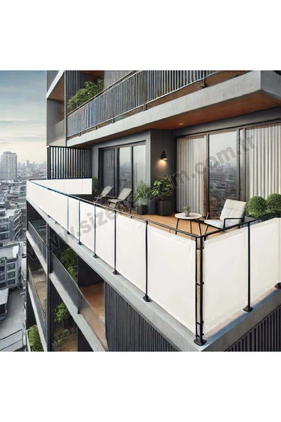 sizenelazım 70cm x 7m  Beyaz PVC Su Geçirmez Balkon Demiri Korkuluk Çit Branda ürün görseli