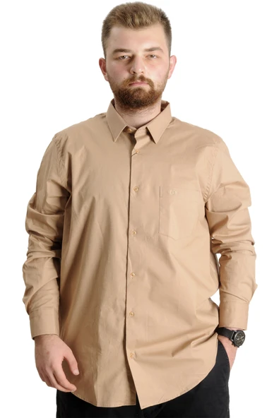 Mode XL Büyük Beden Erkek Ukol Cep Lycra Poplin 20350 Kahverengi