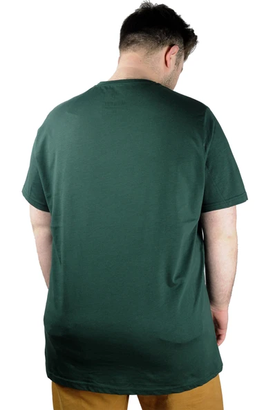 Mode XL Büyük Beden Erkek Tshirt Bisiklet Yaka Basic 20031 Nefti - Resim 3