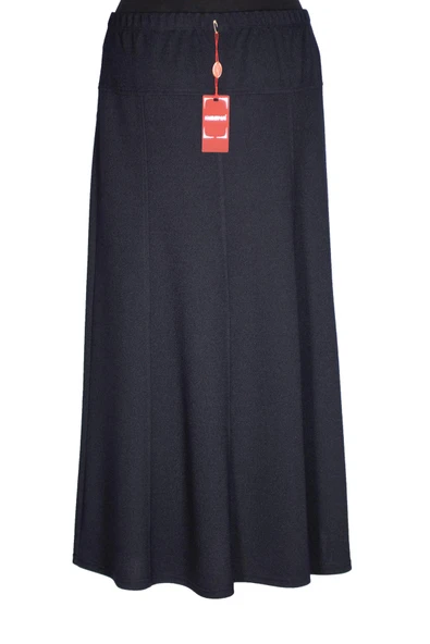 Hesna Kadın Seher Kışlık Büyük Beden Taşlı Astarsız Lastikli Lacivert Etek - Resim 4