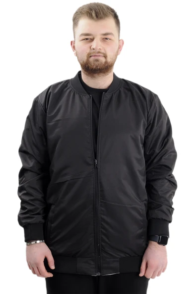 Mode XL Büyük Beden Erkek Çift Taraflı Mont 23652 Gri - Resim 2