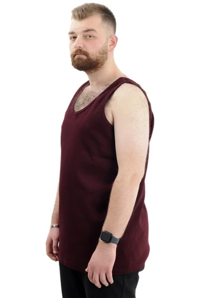 Mode XL Büyük Beden Erkek Kolsuz Atlet 6341 Mürdüm - 2