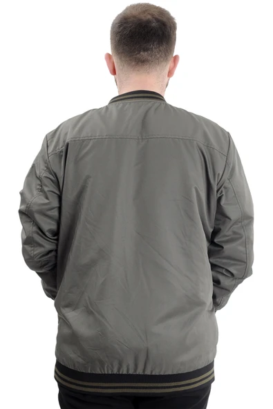 Mode XL Büyük Beden Erkek Çift Taraflı Mont 23652 Haki - 4