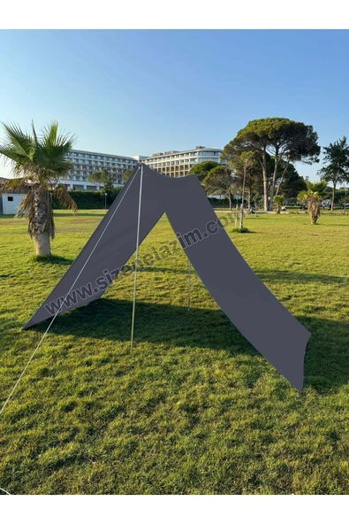 sizenelazım Pratik Kamp Gölgeliği Ve Plaj Şemsiyesi 1.5m X 5m Su Itici Oxford Kumaş (ANTRASİT RENK) ürün görseli