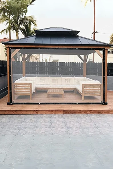 sizenelazım 140cm X 4m Su Geçirmez Şeffaf Branda Kış Bahçesi, Kamelya, Hobi Bahçesi, Balkon Brandası ürün görseli