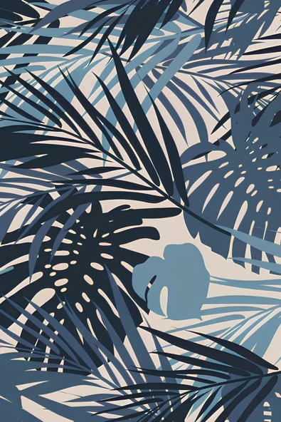 sizenelazım 100cm x 10m  Mavi Palmiye Balkon Bahçe Çit Brandası  Su İtici, UV Koruyucu, Dekoratif Örtü - Resim 3