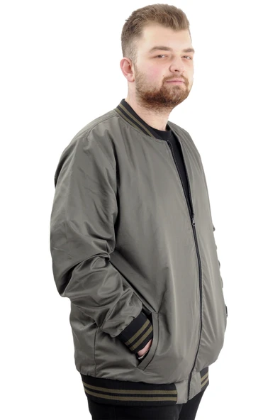 Mode XL Büyük Beden Erkek Çift Taraflı Mont 23652 Haki - 3