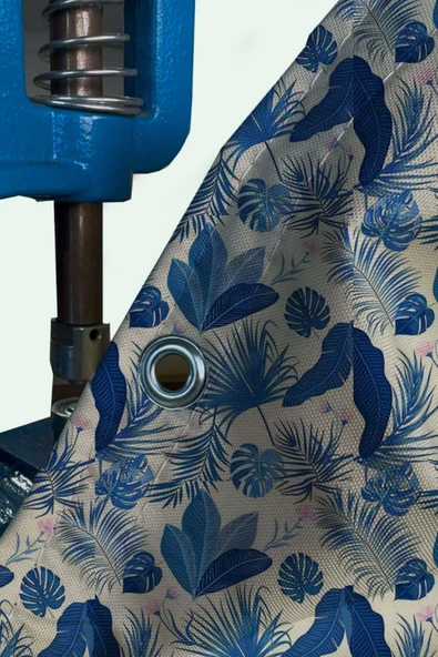 sizenelazım 90cm x 8m  Mavi Yaprak Balkon Bahçe Çit Brandası  Su İtici, UV Koruyucu, Dekoratif Örtü - Resim 2