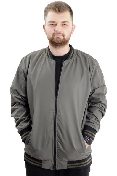 Mode XL Büyük Beden Erkek Çift Taraflı Mont 23652 Haki