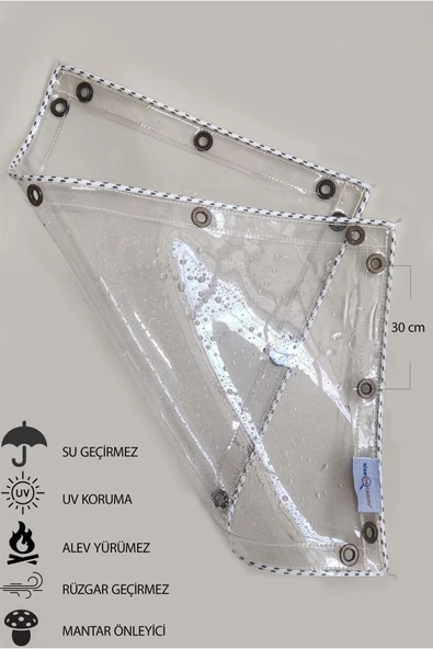sizenelazım Şeffaf Renkli Balkon Perdesi 2mt yükseklik 3mt genişlik - Resim 4