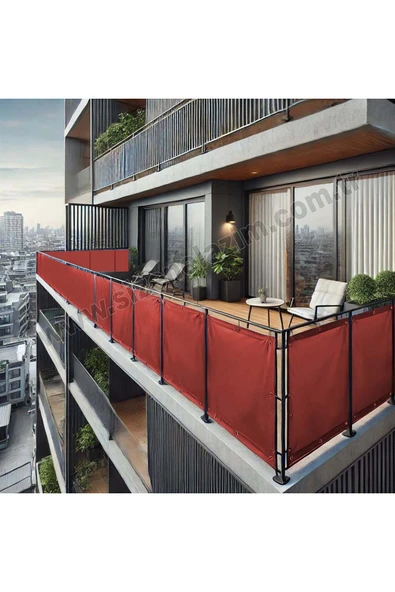 sizenelazım 130cm x 5m  Kahverengi PVC Su Geçirmez Balkon Demiri Korkuluk Çit Branda ürün görseli