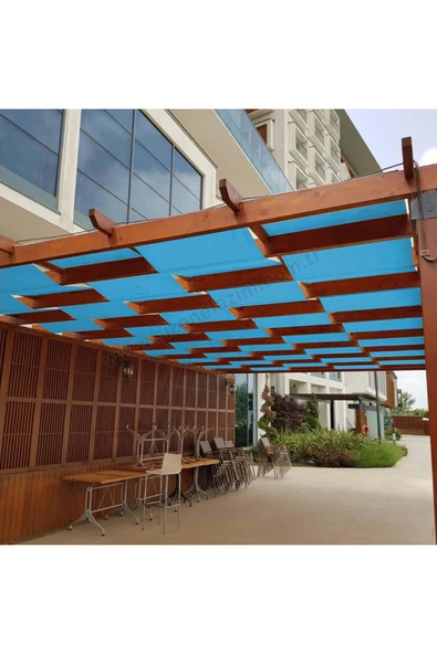sizenelazım 70cm x 14.5m Mavi Su Geçirmez Dekoratif Gölgelik Battı Çıktı ürün görseli