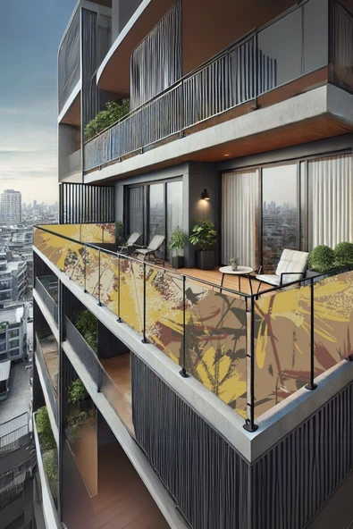 sizenelazım 80cm x 9m  Vintage  Balkon Bahçe Çit Brandası  Su İtici, UV Koruyucu, Dekoratif Örtü ürün görseli