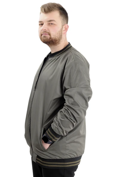 Mode XL Büyük Beden Erkek Çift Taraflı Mont 23652 Haki - 5