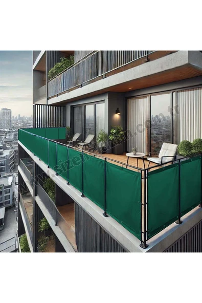 sizenelazım 110cm x 6m  Yeşil PVC Su Geçirmez Balkon Demiri Korkuluk Çit Branda ürün görseli