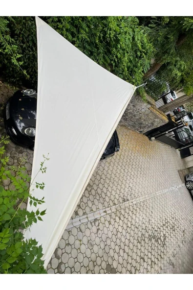 sizenelazım Krem Üçgen Gölgelik Oxford Kumaş 190gr M² 4.40 X 4.40 X 6.20 M - Resim 3