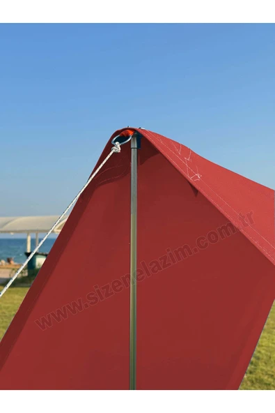 sizenelazım Pratik Kamp Gölgeliği Ve Plaj Şemsiyesi 1.5m X 5m Su Itici Oxford Kumaş (KİREMİT RENK) - Resim 2
