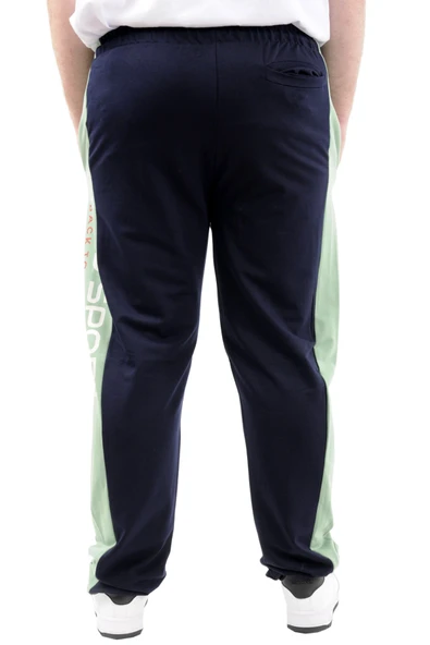 Mode XL Büyük Beden Erkek Eşofman Altı Cepli Baskılı SPORT 24516 Lacivert - Resim 5