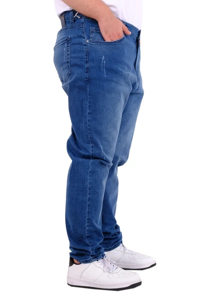 Mode XL Büyük Beden Erkek Pantolon Klasik Kot 21920 Açık Mavi - 3