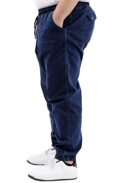 Mode XL Büyük Beden Erkek Pantolon Kot Jogger Lastikli Paça TORONTO 23916 Lacivert - 2
