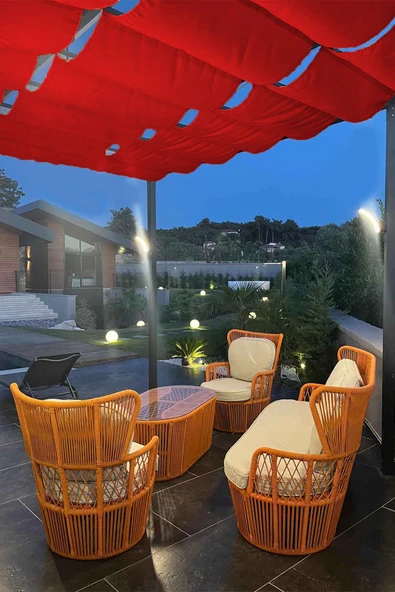 sizenelazım Oxford Kumaş Su Geçirmez Açılır Kapanır Teleskopik Portatif Gölgelik Tente Sistemi 3 mt x 8 mt ürün görseli