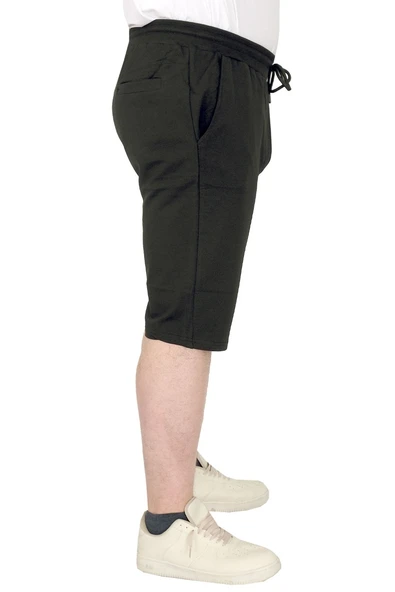 Mode XL Büyük Beden Erkek Şort 2 İplik Nakışlı U25502 Siyah - 5