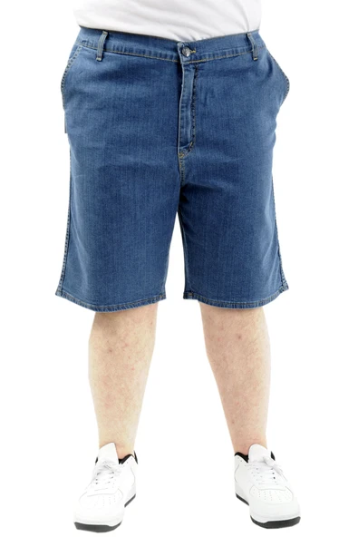 Mode XL Büyük Beden Erkek Kapri Kot Armina 22906 Mavi