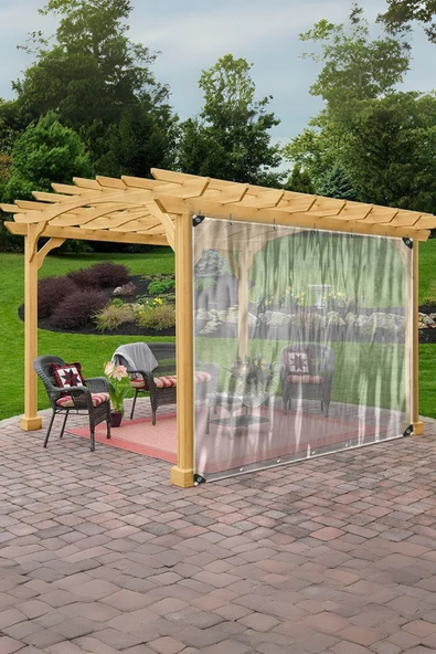sizenelazım 240cm X 6m Su Geçirmez Şeffaf Branda Kış Bahçesi, Kamelya, Hobi Bahçesi, Balkon Brandası - Resim 3