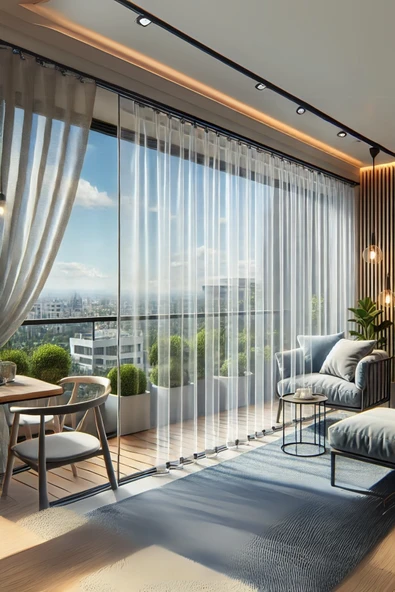 sizenelazım 210cm x 930cm Şeffaf Su Geçirmez Perde (Korniş Kullanımı İçin) ürün görseli